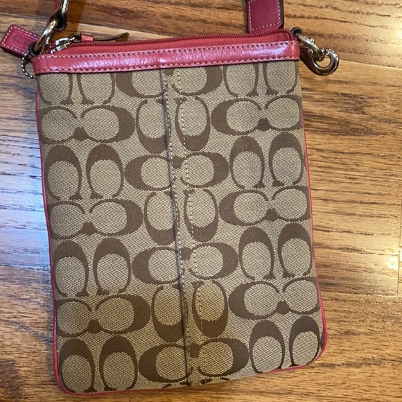COACH Crossbody Pink Stripe adjustable Purse Bag - Picture 7 of 13